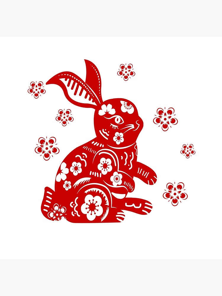 Happy chinese new year 2023 rabbit zodiac sign Paper cutting art and craft  motifs are in