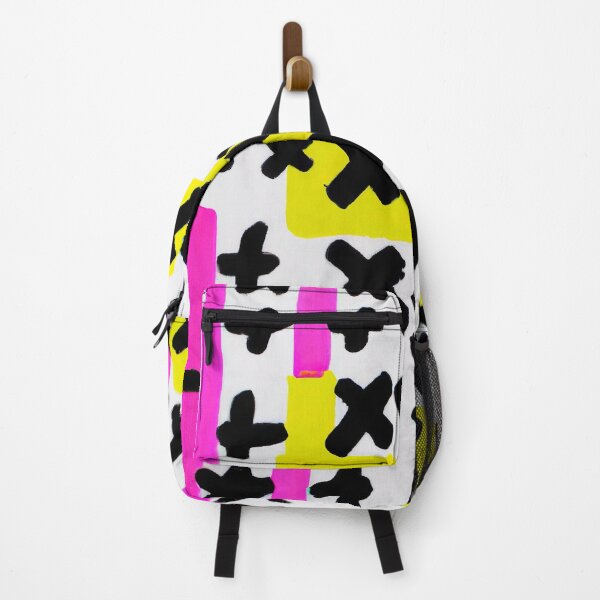 Item preview, Cross Pattern - Abstract Pop Art - Black, Pink, Yellow, and White designed and sold by Inomaly Art.