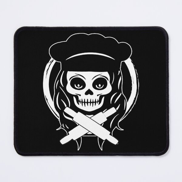 Item preview, Female Baker Skull and Rolling Pins Crossed Tools White Logo designed and sold by Nuletto.