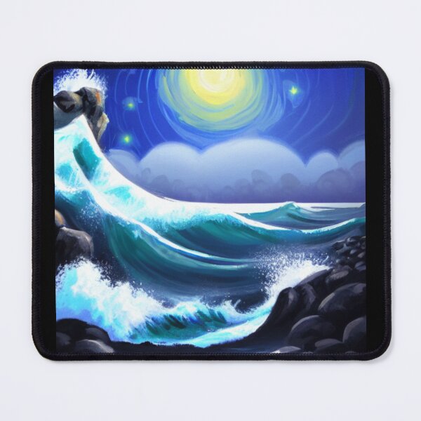 Item preview, Ocean Waves Moonlight Painting Series - Painting 6 -Throw Pillows and Prints.  designed and sold by ScatterHub.