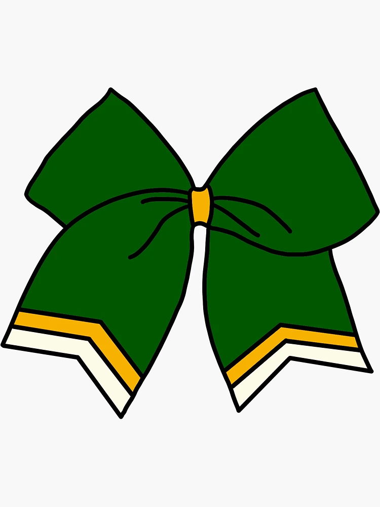 Cheer Bow Green and Gold Sticker