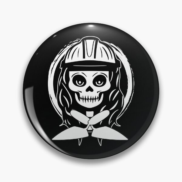Item preview, Female Bricklayer Skull and Trowel Crossed Tools White Logo designed and sold by Nuletto.