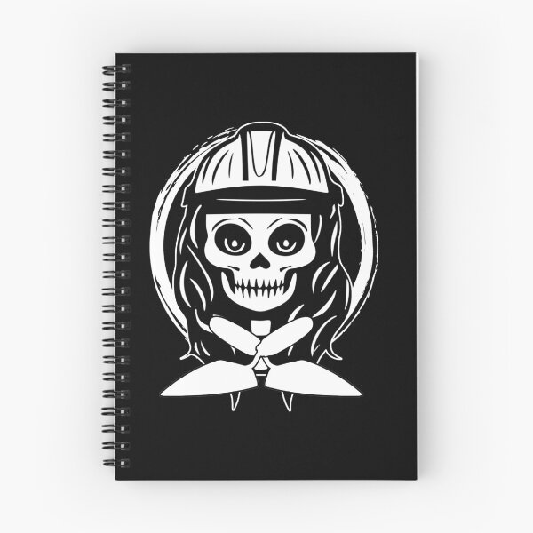 Item preview, Female Bricklayer Skull and Trowel Crossed Tools White Logo designed and sold by Nuletto.