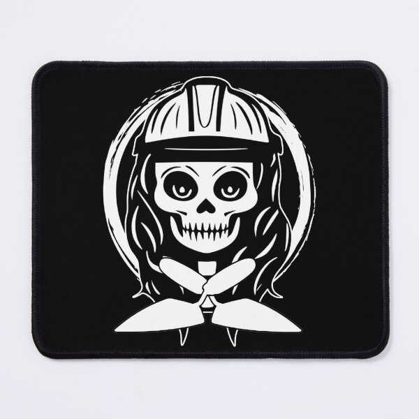 Item preview, Female Bricklayer Skull and Trowel Crossed Tools White Logo designed and sold by Nuletto.