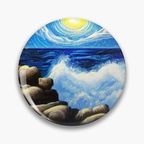 Item preview, Ocean Waves Moonlight Painting Series - Painting 7 -Throw Pillows and Prints.  designed and sold by ScatterHub.