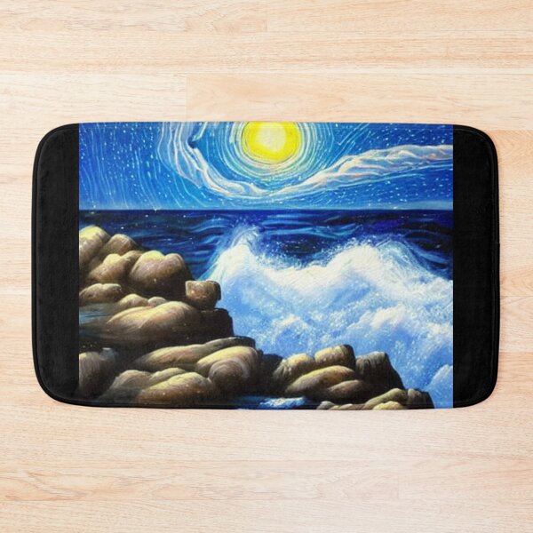 Item preview, Ocean Waves Moonlight Painting Series - Painting 7 -Throw Pillows and Prints.  designed and sold by ScatterHub.