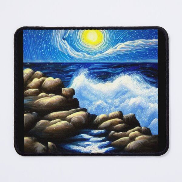 Item preview, Ocean Waves Moonlight Painting Series - Painting 7 -Throw Pillows and Prints. designed and sold by ScatterHub.