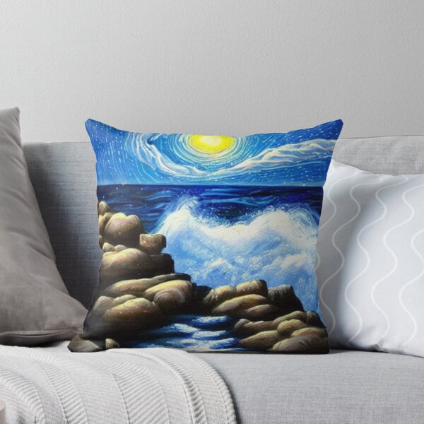 Item preview, Ocean Waves Moonlight Painting Series - Painting 7 -Throw Pillows and Prints.  designed and sold by ScatterHub.