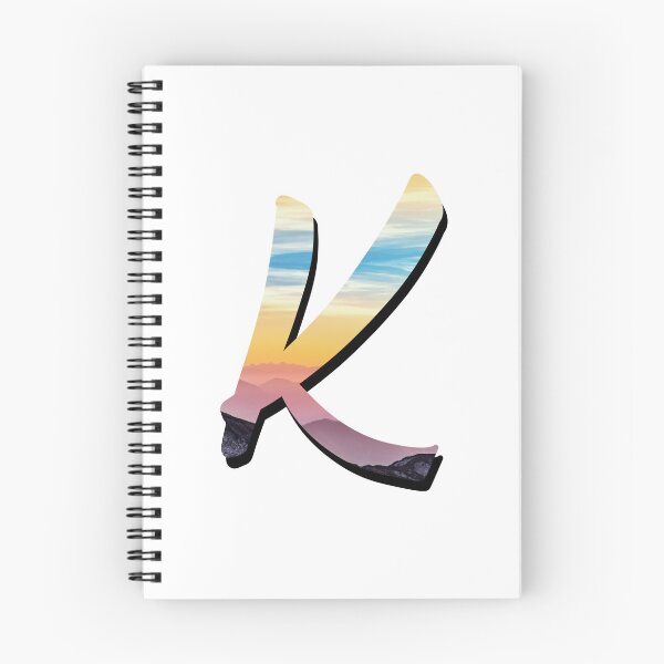 Item preview, Letter K Monogram Script Initial Pink Sunset Variant  designed and sold by quirkycounselor.