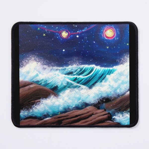 Item preview, Ocean Waves Moonlight Painting Series - Painting 8 -Throw Pillows and Prints. designed and sold by ScatterHub.