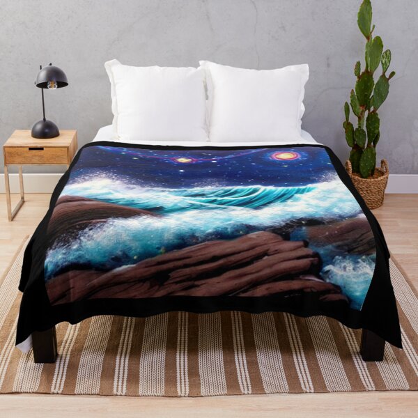 Item preview, Ocean Waves Moonlight Painting Series - Painting 8 -Throw Pillows and Prints. designed and sold by ScatterHub.