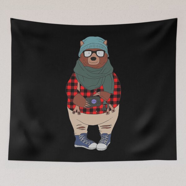 Item preview, Funny Bear in Fashion Clothes Red Plaid Kawaii Bear Lover designed and sold by r-silver.