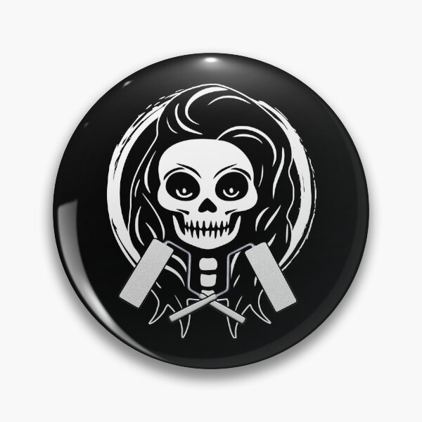 Item preview, Female Decorator Skull and Paint Roller Crossed Tools White Logo designed and sold by Nuletto.