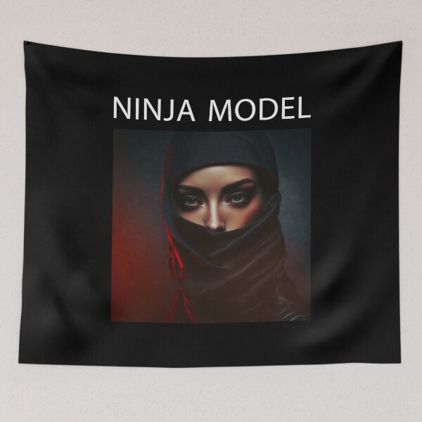 Item preview, Masked Female Ninja Model – Fashion Model Ninja Woman Warrior designed and sold by MadeByRobots.
