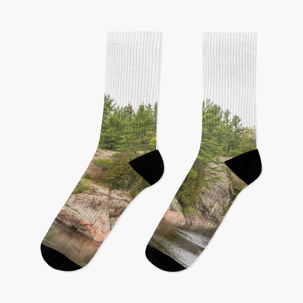 Item preview, Mississagi River Ecotherapy - Pink Granite and Pine Trees designed and sold by Georgia Mizuleva.