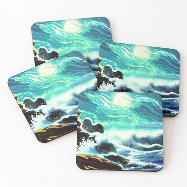 Item preview, Ocean Waves Moonlight Painting Series - Painting 9 -Throw Pillows and Prints.  designed and sold by ScatterHub.