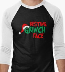 Resting Grinch Face, Christmas Design Men's Baseball ¾ T-Shirt