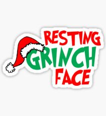 Resting Grinch Face, Christmas Design Sticker