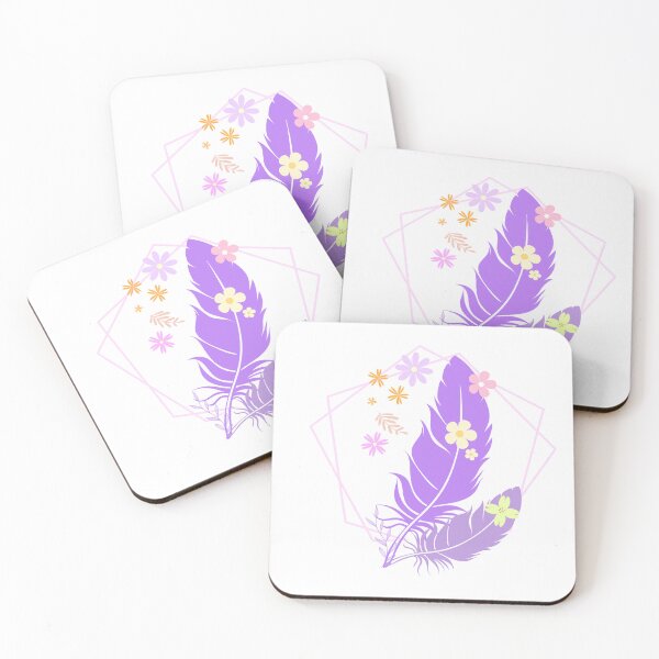 Item preview, Feather on purple flowers designed and sold by arozdesign.
