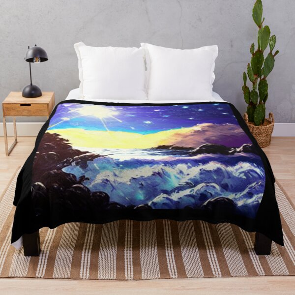 Item preview, Ocean Waves Moonlight Painting Series - Painting 10 -Throw Pillows and Prints.  designed and sold by ScatterHub.