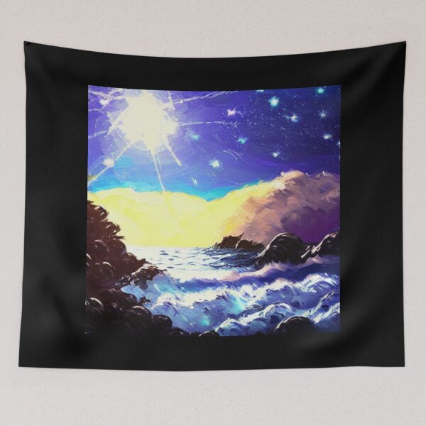 Item preview, Ocean Waves Moonlight Painting Series - Painting 10 -Throw Pillows and Prints.  designed and sold by ScatterHub.