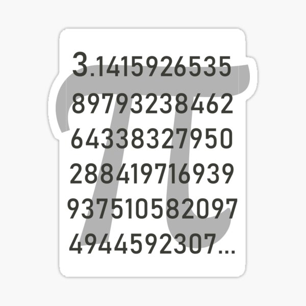 "Pi digits" Sticker for Sale by Blogdemaths Redbubble