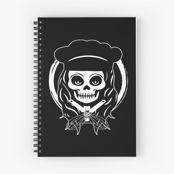 Item preview, Female Cook Skull and Whisk Crossed Tools White Logo designed and sold by Nuletto.