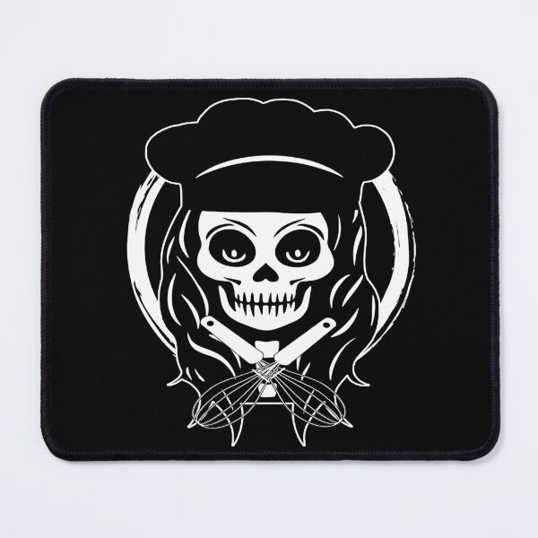 Item preview, Female Cook Skull and Whisk Crossed Tools White Logo designed and sold by Nuletto.