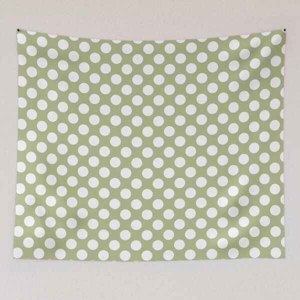 Item preview, Earthy Nile green white polka dots designed and sold by coverinlove.