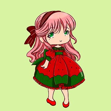 Artwork thumbnail, Chibi Watermelon Girl by Hawa777ARTS