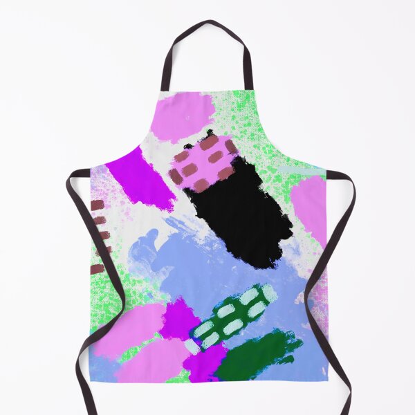 Item preview, Lilac, Purple, Black, Green, Blue and White Brushstrokes of Paint Pattern, Squares - Modern Art designed and sold by theprintedclub.