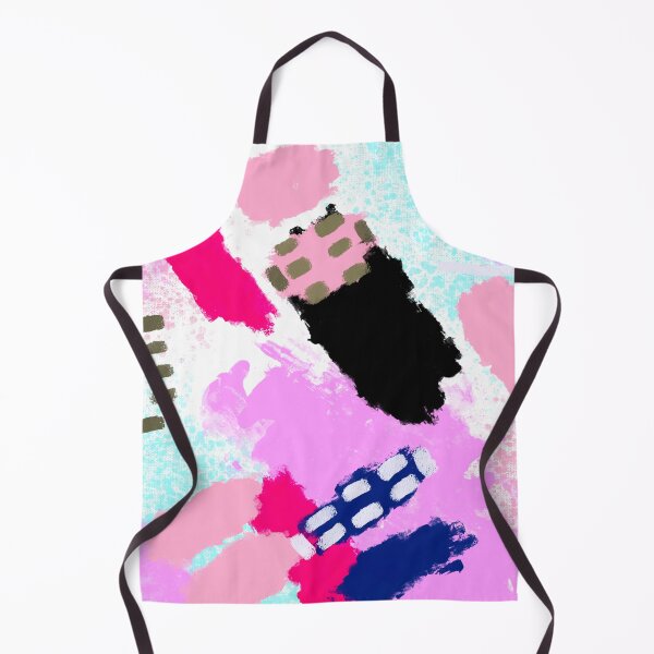 Item preview, Pink, Purple, White, Black, Baby Blue, Lilac and Blue Brushstrokes of Paint Pattern, Squares - Modern Art designed and sold by theprintedclub.