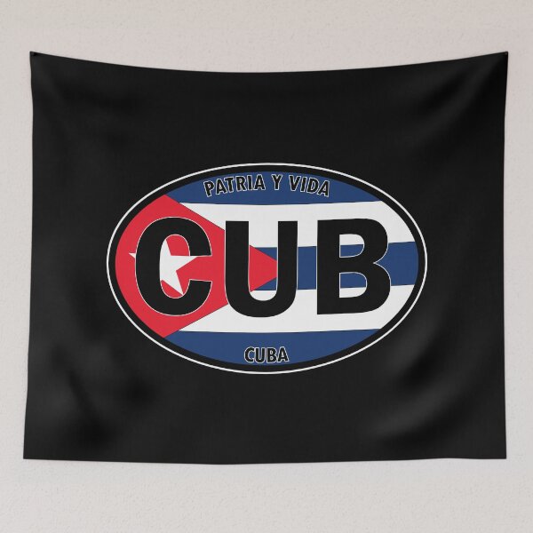 Item preview, CUB - Cuba "Patria y Vida" Oval Travel Bumper Sticker for your Car or Luggage. designed and sold by BBTravels.