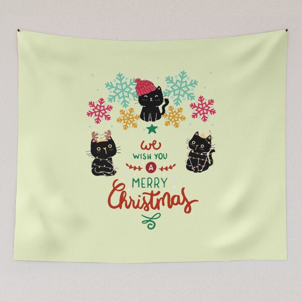 Item preview, Black santa cat tangled up in lights christmas santa | Merry Christmas funny cats sayings and quotes | gifts for Christmas designed and sold by ThanksVibe.