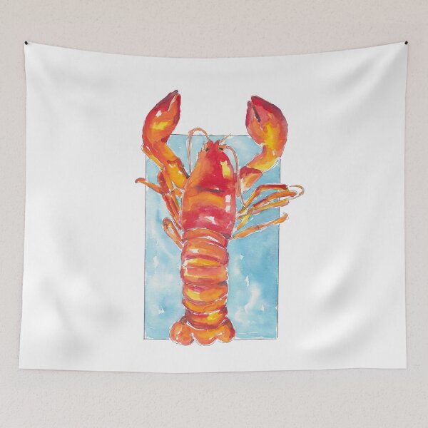 Item preview, Juicy lobster - food illustration in watercolors designed and sold by kittyvdheuvel.