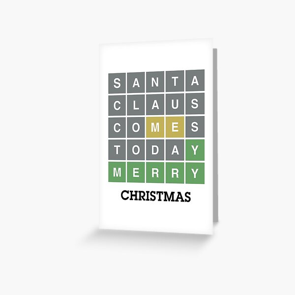 Vista previa del artículo con la obra «Funny Wordle Christmas Gift. Santa Claus Comes Today Merry Christmas.», diseñado y vendido por nookworker.