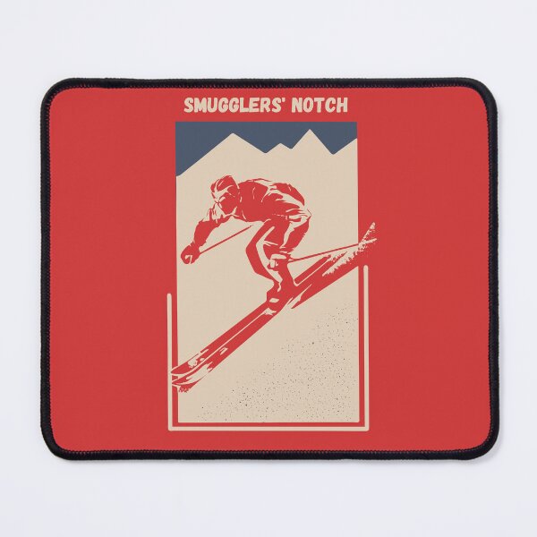 Item preview, Smugglers' Notch in Jeffersonville, Vermont, United States, North America - Vintage Red Ski Poster for Mountain Alpine Skier designed and sold by Vintage-TM.