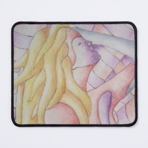 Item preview, blonde girl posing retro style abstract art designed and sold by pollywolly.