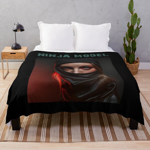 Item preview, Masked Female Ninja Model – Fashion Model Ninja Woman Warrior designed and sold by MadeByRobots.