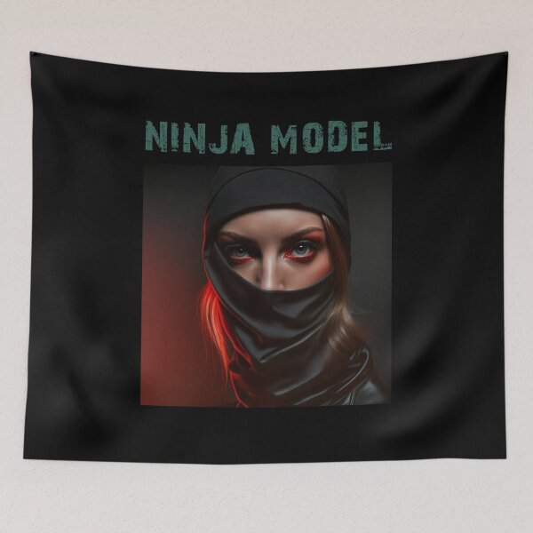Item preview, Masked Female Ninja Model – Fashion Model Ninja Woman Warrior designed and sold by MadeByRobots.