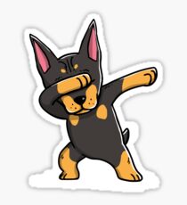 Dabbing Doberman Pinscher Funny Sticker
