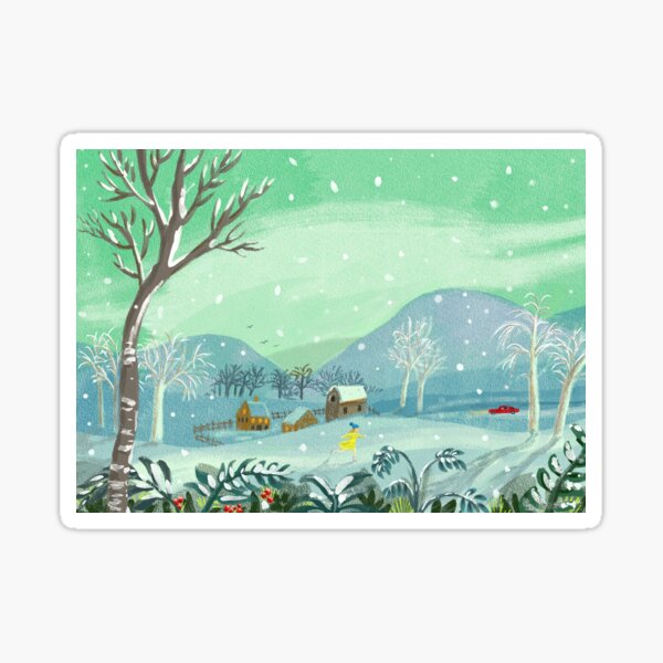 winter skating Sticker
