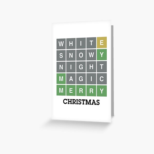Vista previa del artículo con la obra «Funny Wordle Christmas Gift. White Snowy Night Magic Merry Christmas.», diseñado y vendido por nookworker.