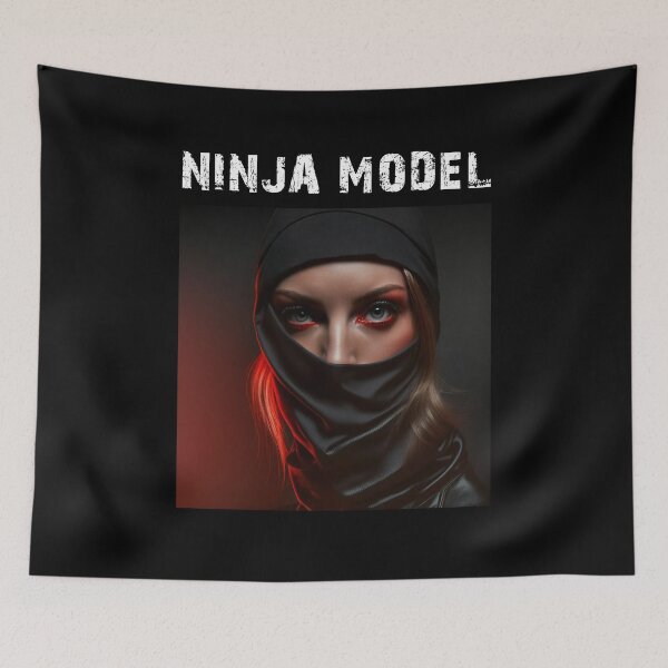 Item preview, Masked Female Ninja Model – Fashion Model Ninja Woman Warrior designed and sold by MadeByRobots.