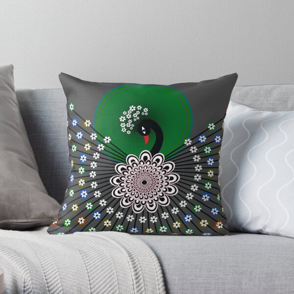 Peacock 5 Throw Pillow