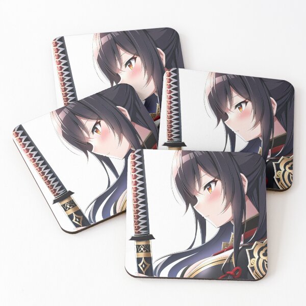 Item preview, Female anime warrior holding her katana designed and sold by 100PercentOtaku.