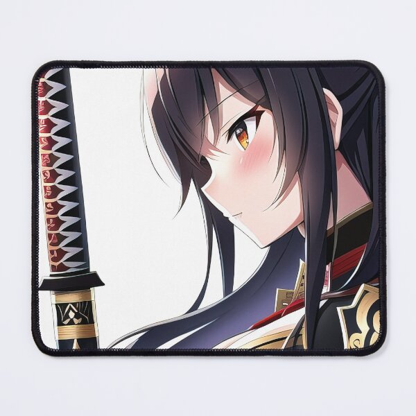Item preview, Female anime warrior holding her katana designed and sold by 100PercentOtaku.
