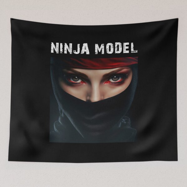 Item preview, Masked Female Ninja Model – Fashion Model Ninja Woman Warrior designed and sold by MadeByRobots.