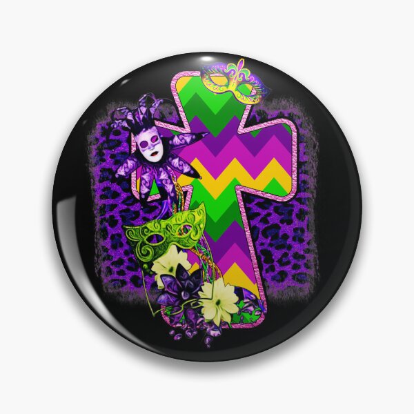 Item preview, Mardi gras cross designed and sold by pnkpopcorn.