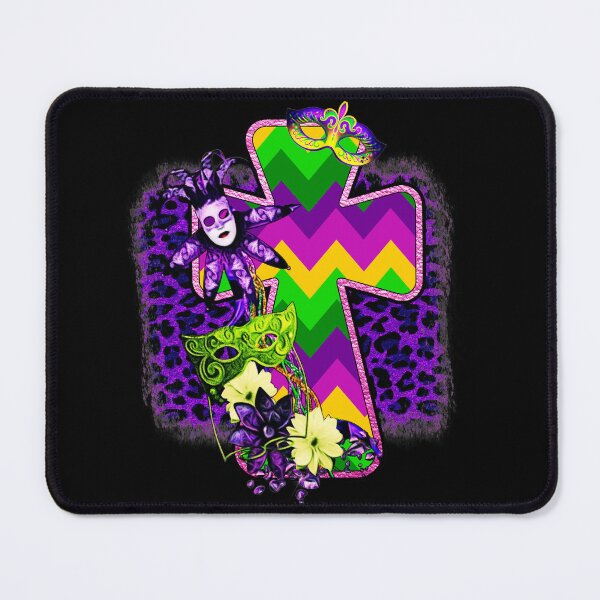 Item preview, Mardi gras cross designed and sold by pnkpopcorn.
